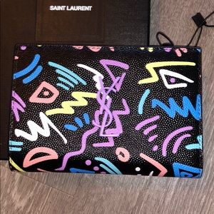 Saint Laurent Graphic Print Wallet